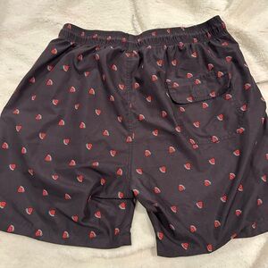 Black Shorts with Red Watermelon Print